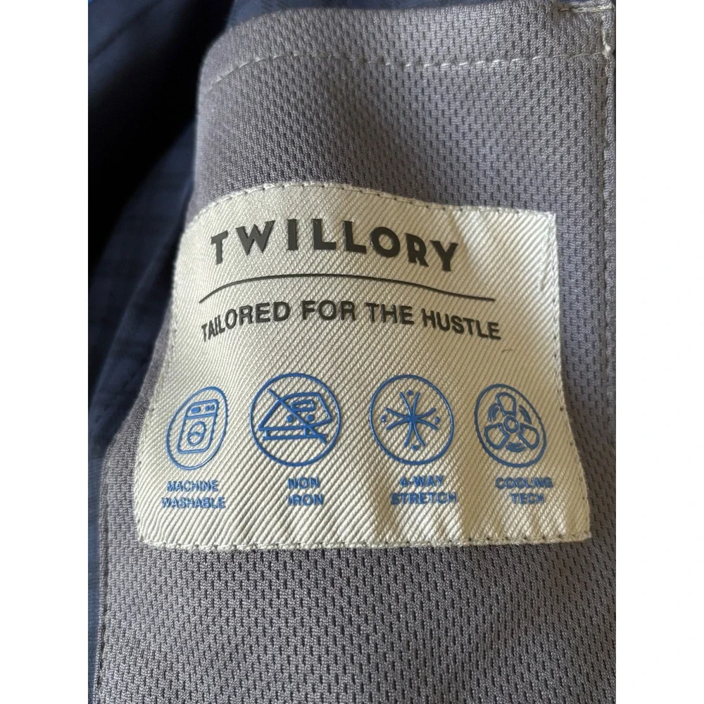 Twillory 360 Airflow Performance Blazer Mens 38S Blue Plaid Stretch Washable